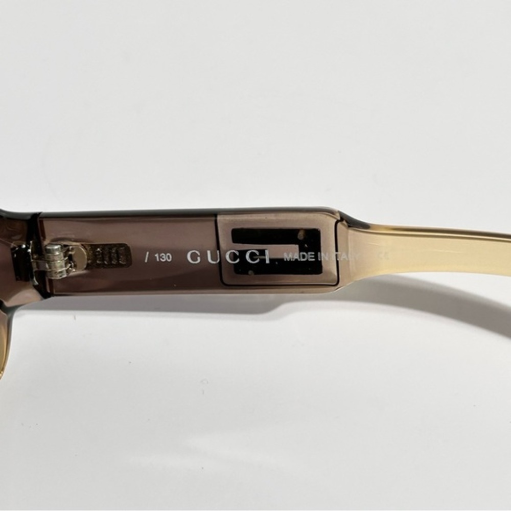 Gucci Authentic Vintage "G" LOGO Biocolor Tinted Y2K Square Sunglasses - Picture 6 of 10